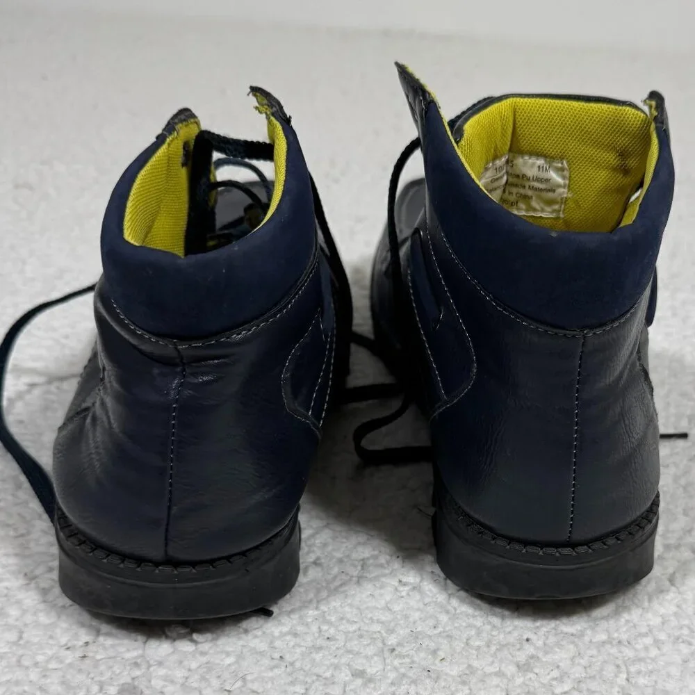 Vikings Men's Blue Leather Casual Work Hiking Boots - 11M Outdoor Gorpcore